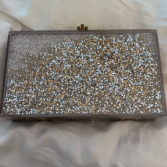 India Hicks Glitter Box Clutch - New - Picture 12 of 13